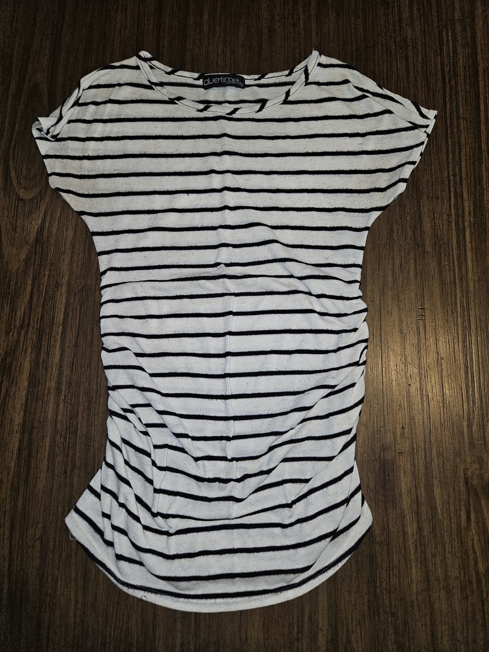 Striped Short-Sleeve Tee in White and Black